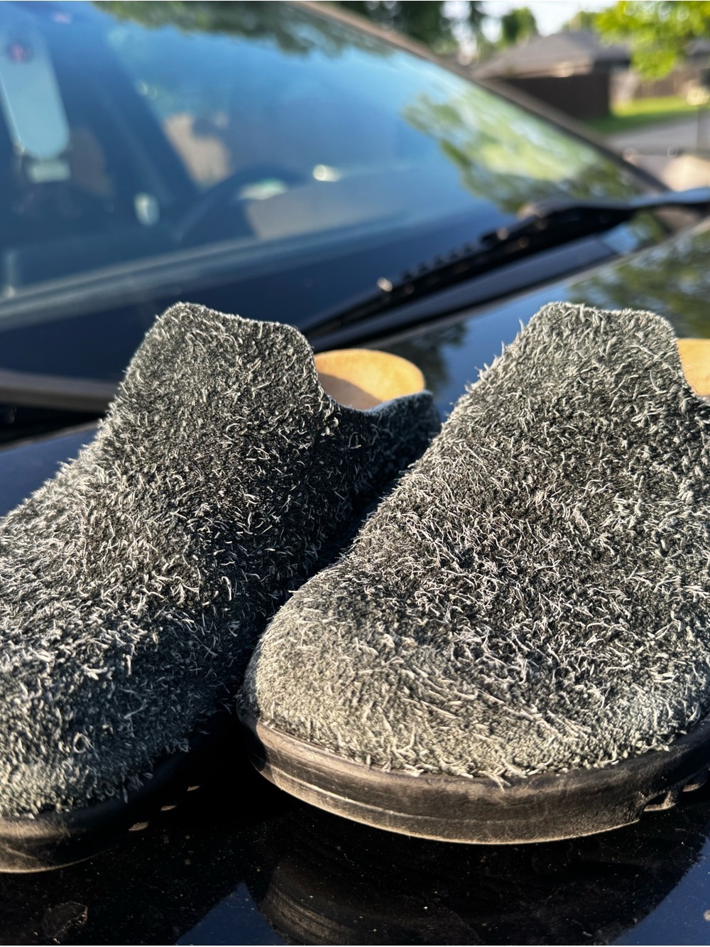 Women's Grey Faux-Shearling Slip-On Loafers